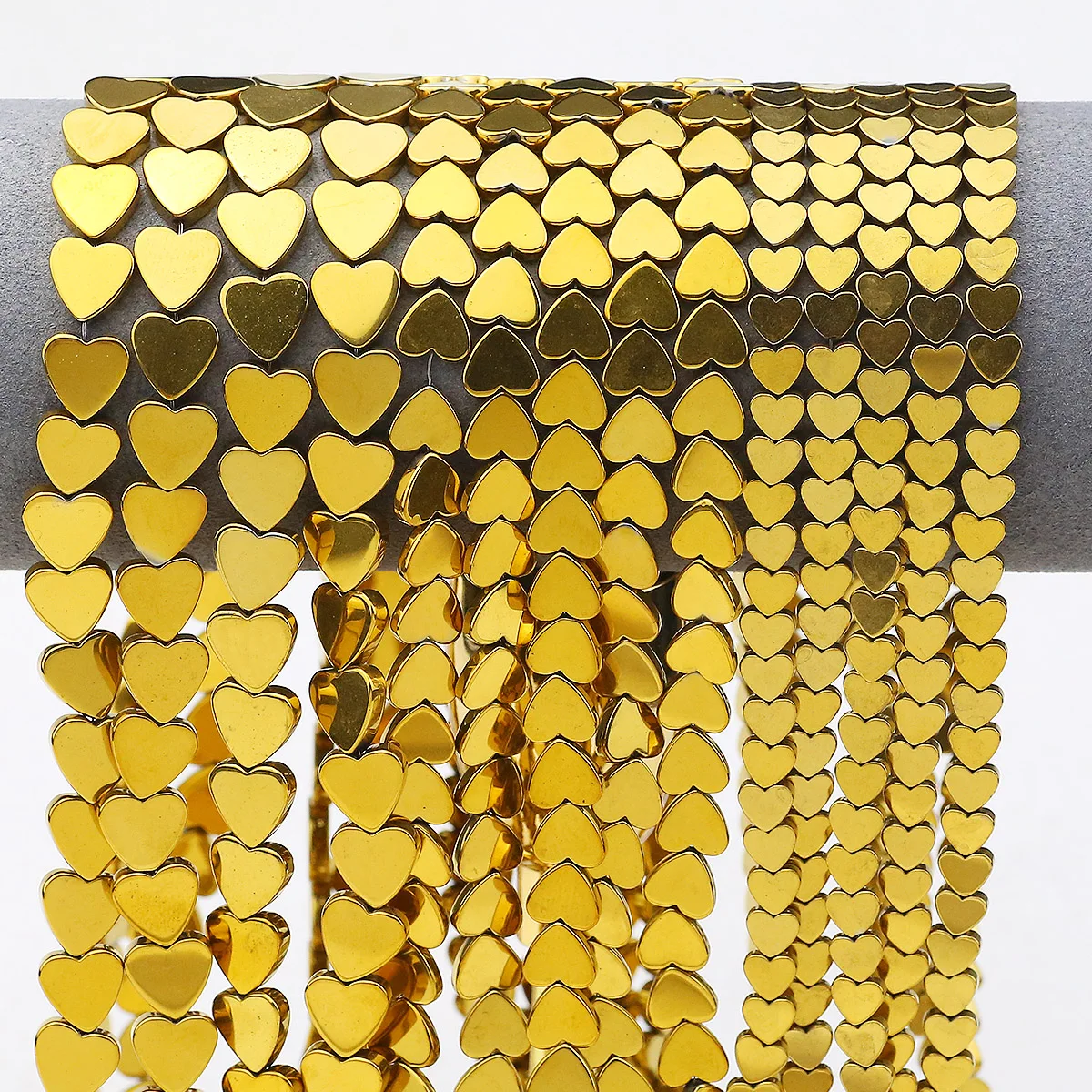 Форма сердца золотой натуральный камень гематит покрытие 6/8/10MM свободные бусины