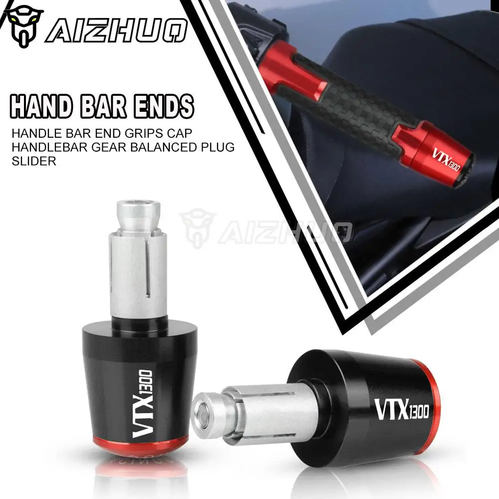 

VTX1300 Motorcycle Handle Bar End Handlebar Grips Caps Anti Vibration Silder Plug For Honda VTX 1300 2003-2010 VTX1300C VTX1300R