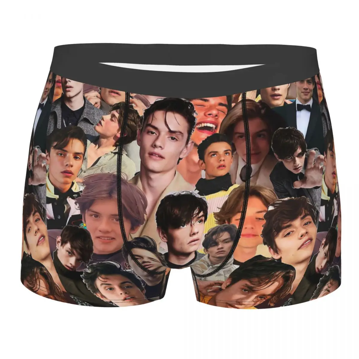 

Man Louis Partridge Collage Underwear Star Actor Movie Fashion Boxer Shorts Panties Homme Soft Underpants Plus Size