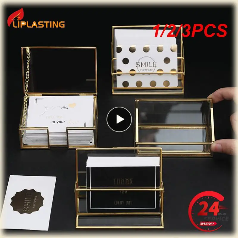 

1/2/3PCS Desk Shelf Box Storage Display Stand Acrylic Plastic Clear Desktop Business Card Holder Organizers Case for Home Office