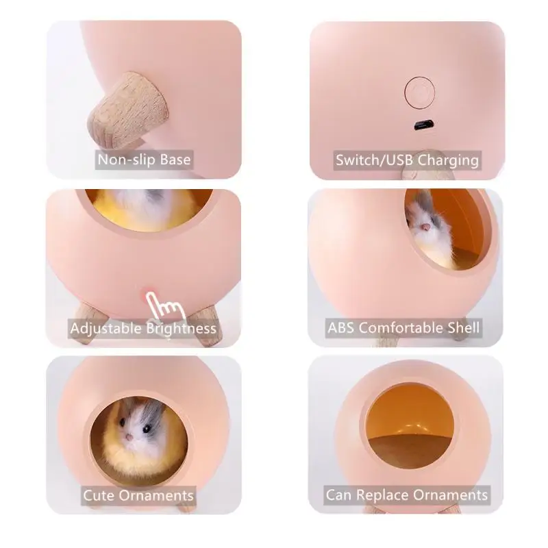 Симпатичный светодиодный ночник атмосфера для домашних животных USB дом кошек