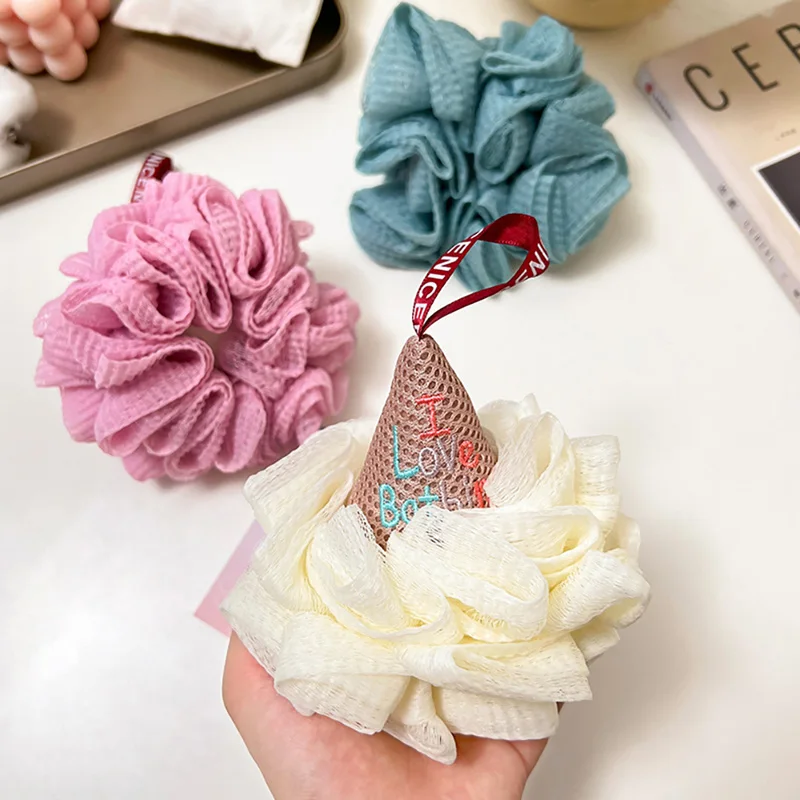 Сетчатая губка для ванны с шариками мороженого нейлоновая щетка чистки душа