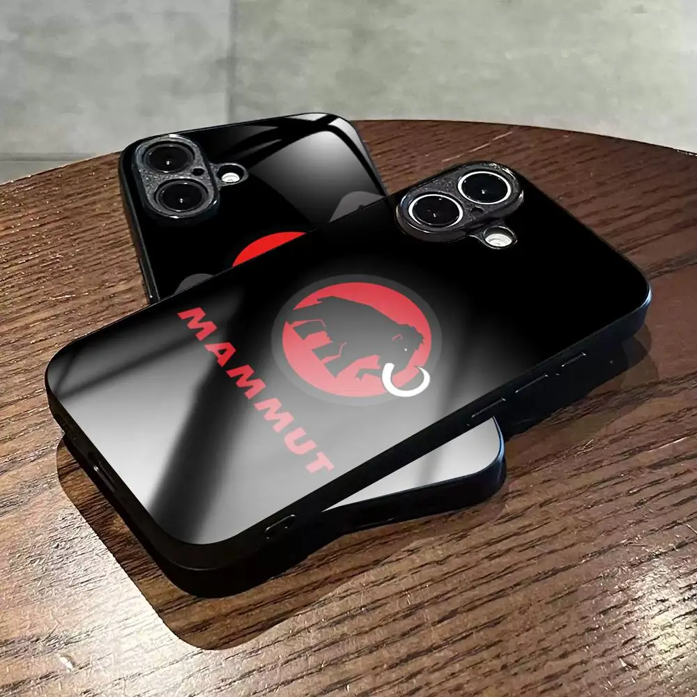 Фото Чехол для телефона Outdoor Brands с узором Mammut для iPhone 17 Air, 16, 15, 14, 13, 12, 11 Plus, Mini, Pro, Max, стеклянный магнитный чехол №2