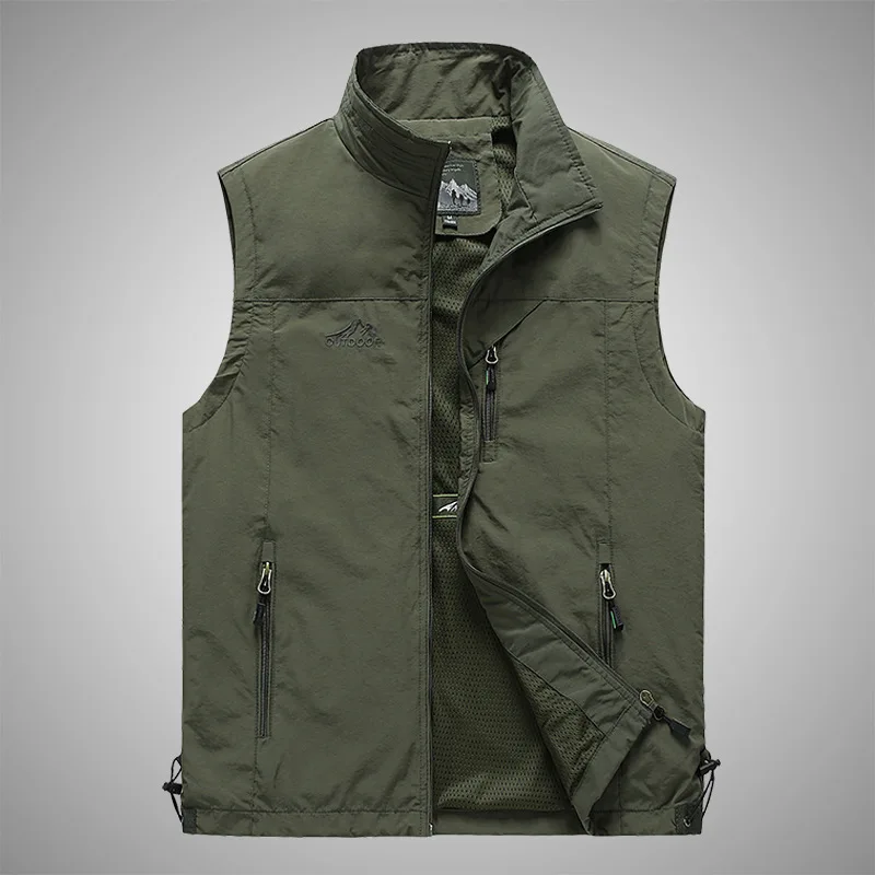 Quick Dry Vest Men Multi-pockets Breathable Mesh Vest-jacket