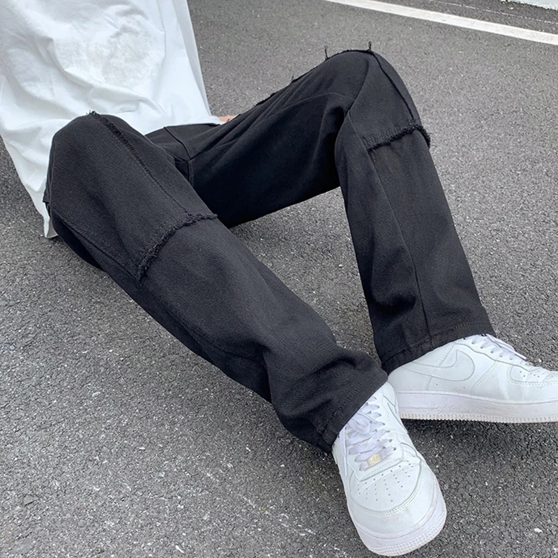 Джинсы-багги мужские джинсовые брюки модная уличная одежда в Корейском стиле
