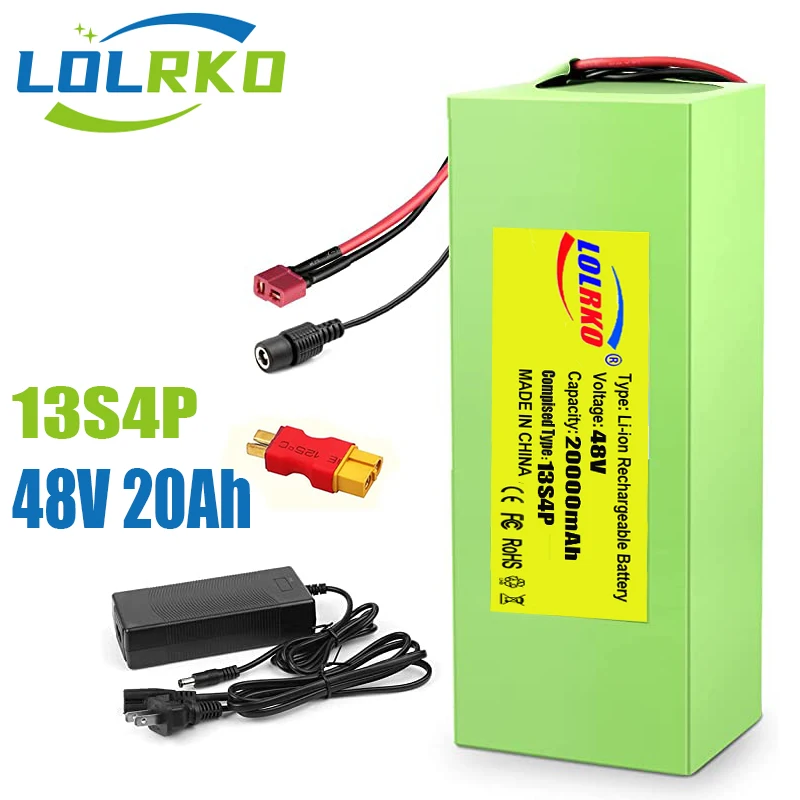 

48V20ah 18650 lithium battery pack 48V 20AH 1200W electric scooter electric bicycle battery built-in 30A BMS XT60 connector