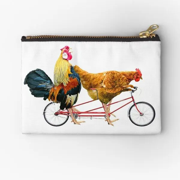 

Chickens On A Tandem Bicycle Zipper Pouches Panties Storage Pure Bag Coin Packaging Socks Men Underwear Pocket Cosmetic Small