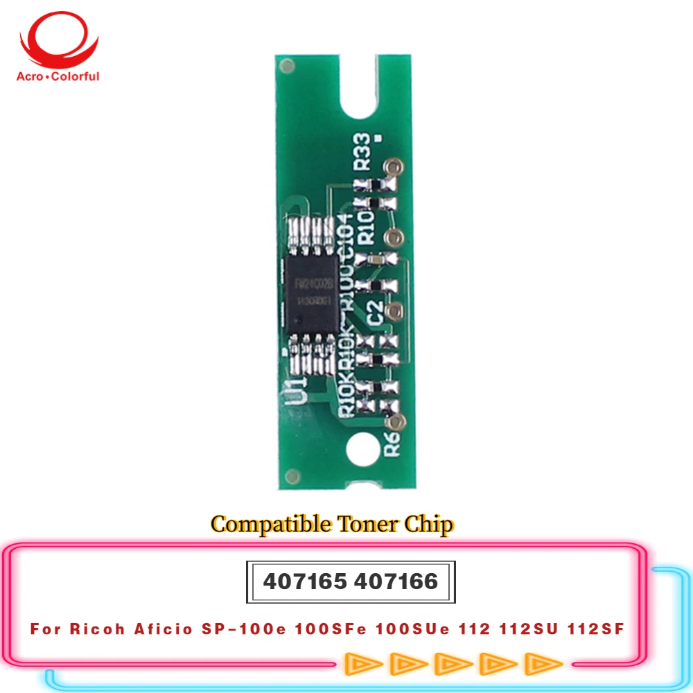 

1.2K 407165 407166 Compatible Toner Chip For Ricoh Aficio SP-100e 100SFe 100SUe 112 112SU 112SF Printer