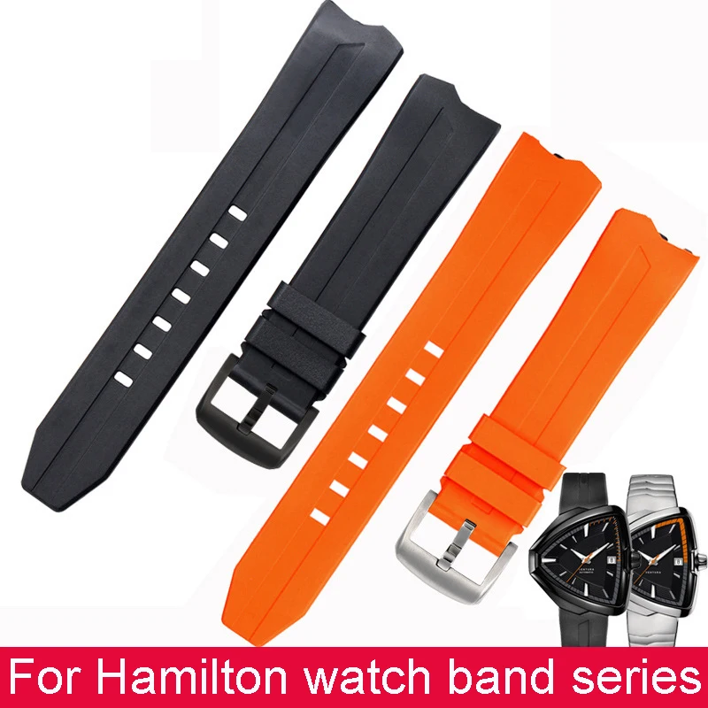 

Watch Strap Premium-Grade Rubber Watchband For Hamilton Adventure H24585331 24551331 Elvis 80th Anniversary Series Men's 20mm