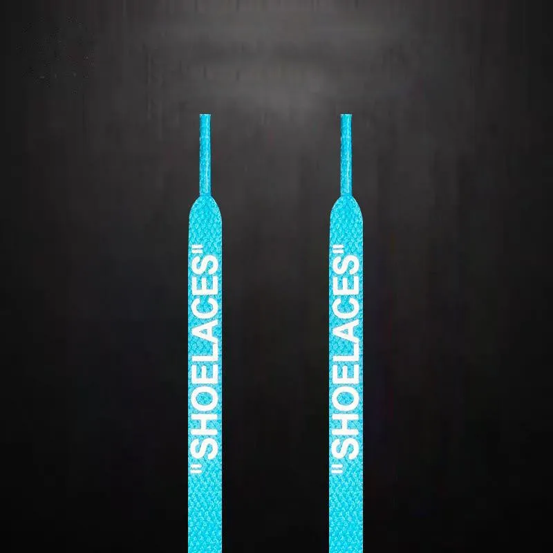 1 Pair High Quality Reflective OW Letter Shoelaces For Women Men High-top Low-top Canvas Flat Shoes Laces