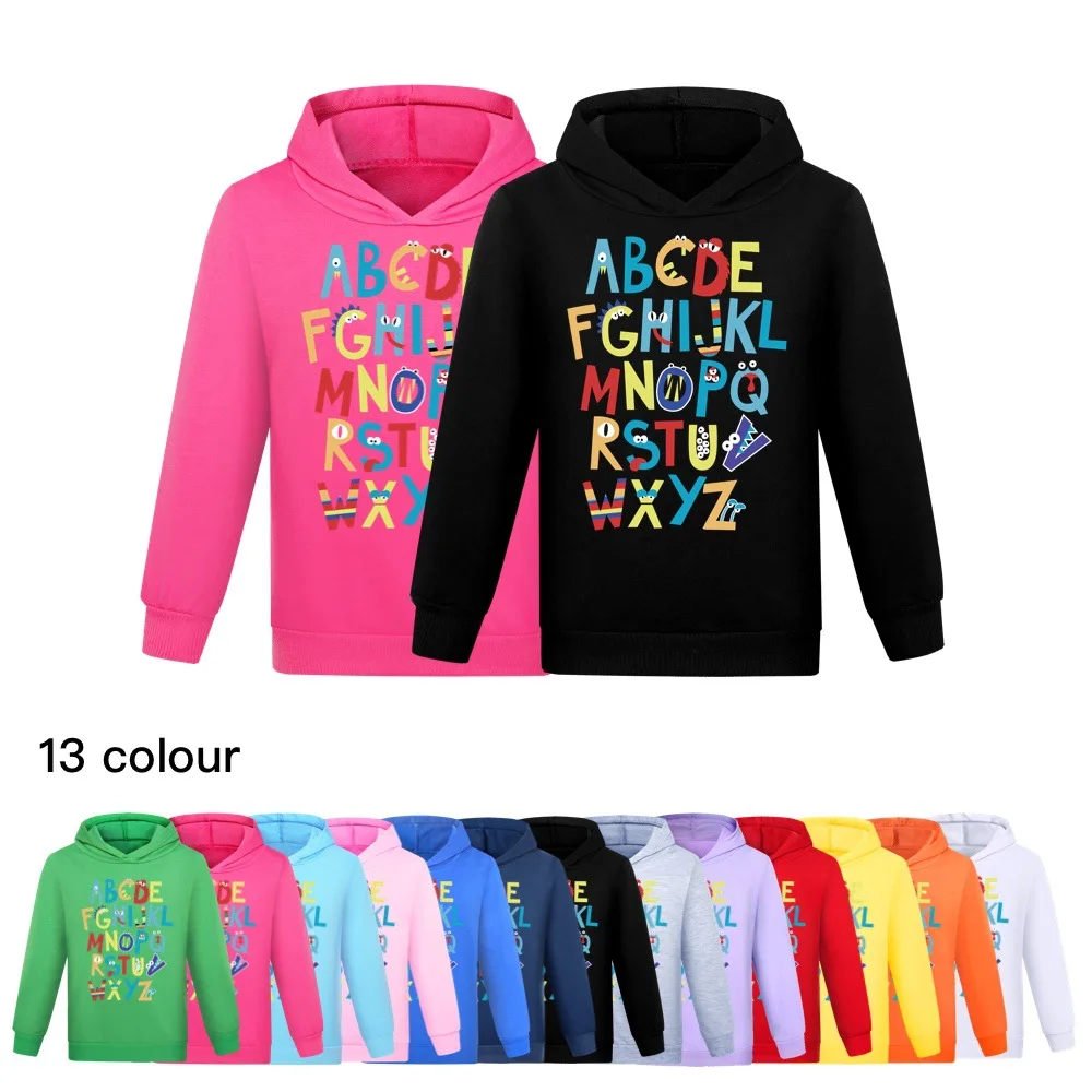 

Толстовка с длинным рукавом для мальчиков и девочек, свитшот с алфавитом ЛОР, Повседневный пуловер в стиле хип-хоп, одежда на весну и осень
