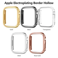 plating cover for apple watch 45mm 41mm 38mm 42mm 40mm 44mm hard pc bumper protective case frame for iwatch se 7 6 5 4 3 2 1