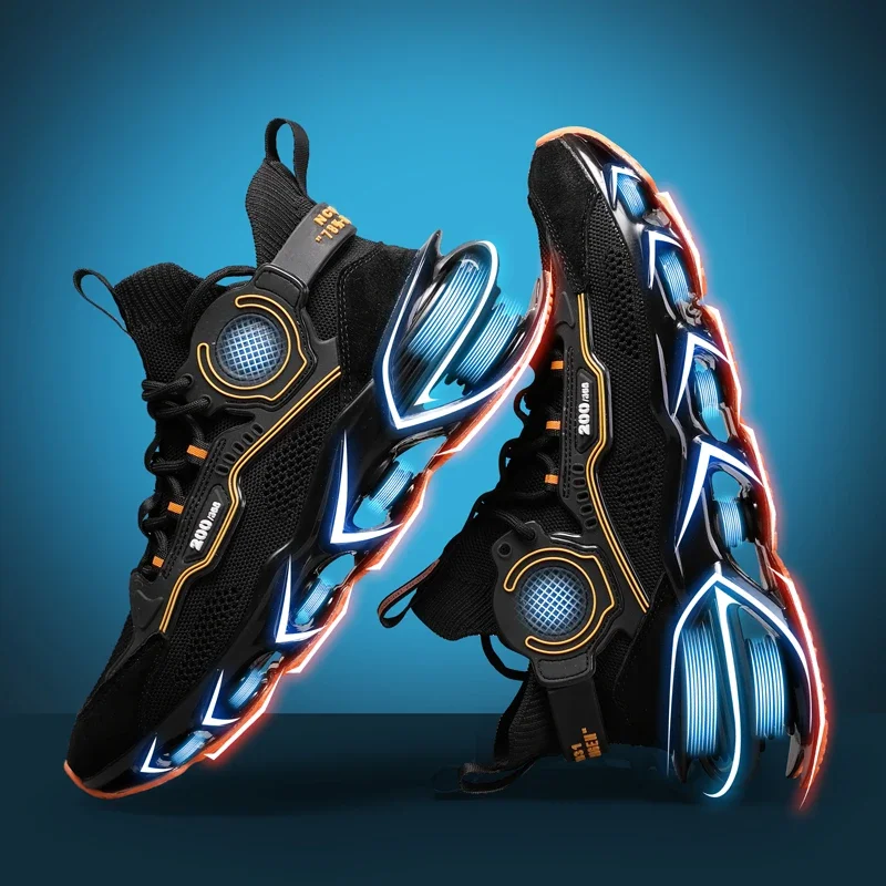 Мужские кроссовки для бега сетчатые амортизирующие с лезвиями отдыха и спорта 2023