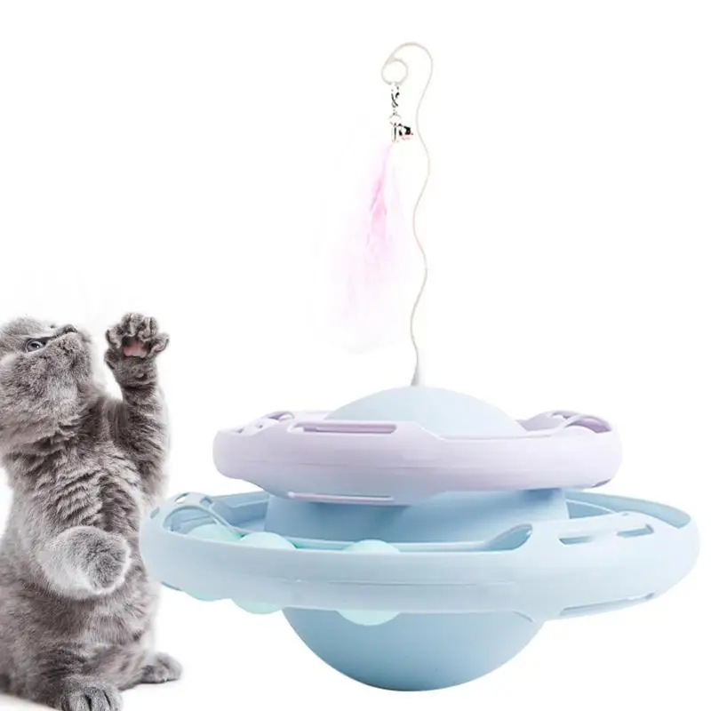 

Игрушка в виде кошачьего мяча, 2-уровневая игрушка для кошек, ролик, многофункциональные игрушки для кошек, медленная кормушка для кошек, для домашних кошек