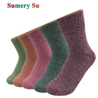 5 pairslot wool socks women winter japanese harajuku bohemian cashmere warm colorful socks ladies girl christmas gift 5 styles