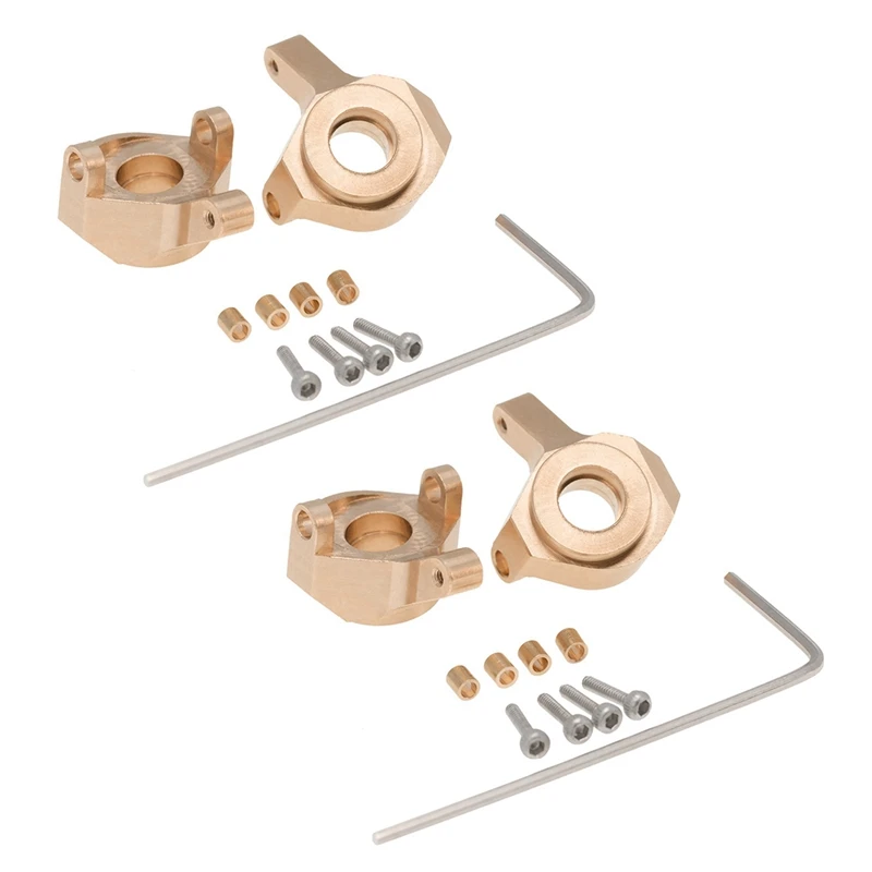 

2X Brass Front Steering Cup Steering Knuckle Upgrade Accessories For 1/24 RC Crawler Axial SCX24 90081 Parts