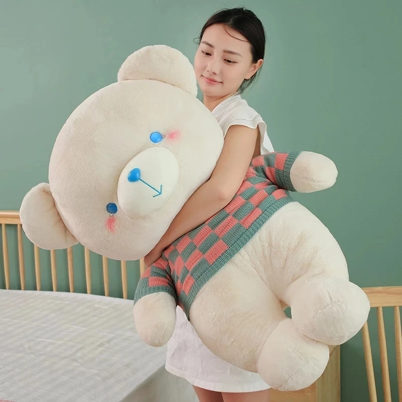 

1pc Kawaii 35/50/70cm Giant Sweater Teddy Bear Peluche Toys Stuffed Soft Animal Pillow Cute Bear Dolls Cushion Valentine's Gift
