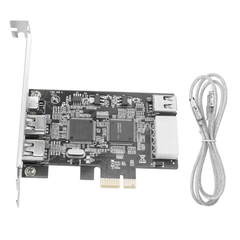 

PCI-E 1X IEEE 1394A 4 порта 3 + 1 адаптер карты Firewire 1394 A Pcie с 6-контактным до 4-контактным кабелем IEEE 1394 для настольного компьютера