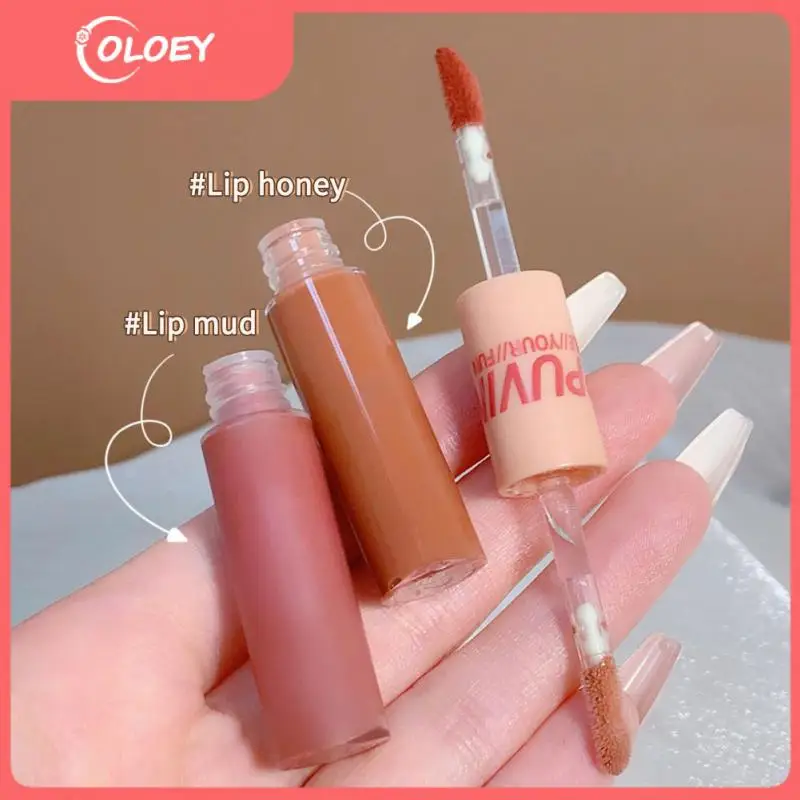 

Chestnut Lip Tint Mud Soft Silky Lip Glaze Velvet Matte Lipstick 3 Colors Moisture Lipstick Mirror Water Lip Gloss Lips Makeup