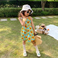 dress girls clothes sunflower sweet cartoon print casual princess dresses 1 7 year old bebe summer fashion high quality clothing