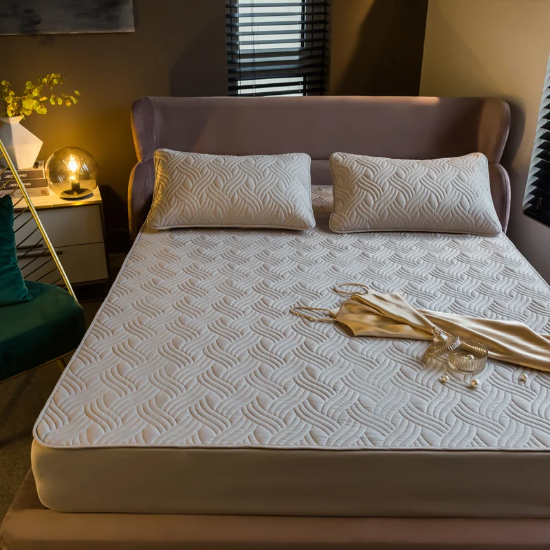 

2023 100% Cotton 140*200/160*200 Thick Bed Cover Washable Mattress Pad Cover Anti Mites Bed Linen Mattress Protector for Bed