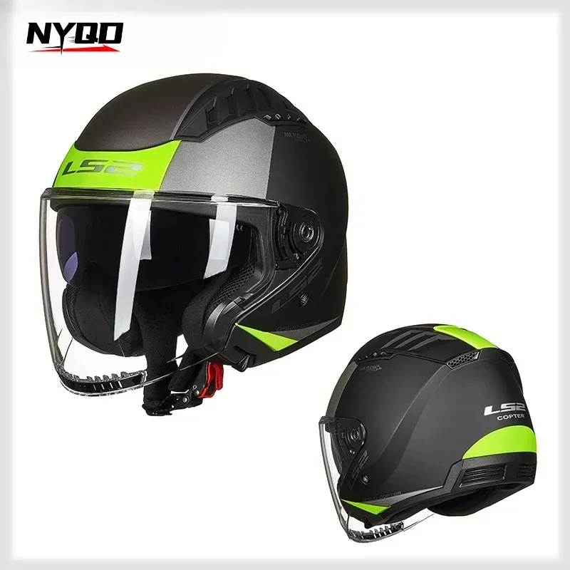 Capacete LS2 COPTER Ретро мотоциклетный шлем Ls2 OF600 Скутер с открытым лицом Винтаж