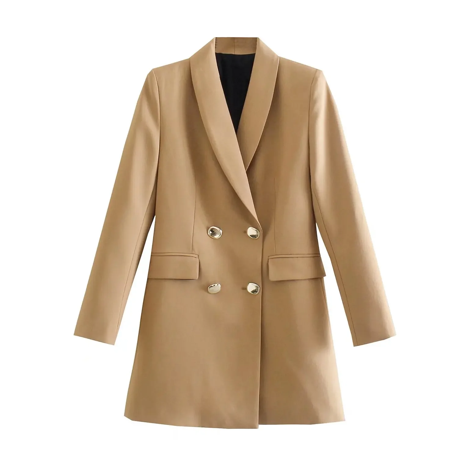 Женский двубортный жакет Zaelegant повседневный деловой в европейском стиле с