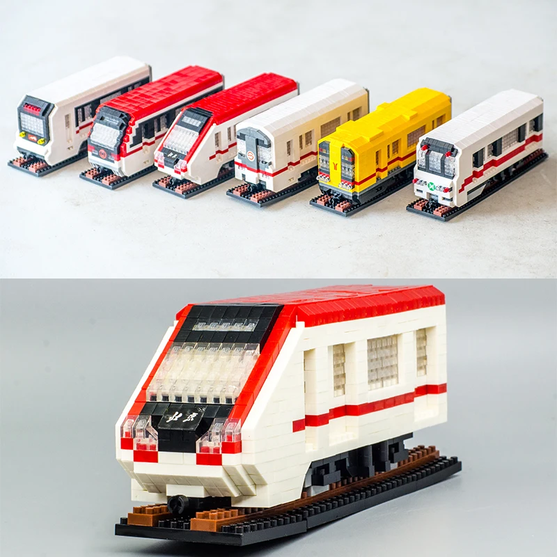 

3D Model DIY Mini Diamond Blocks Building China Metro Line Subway Vehicle Connection Assembled Bricks Toy for Children