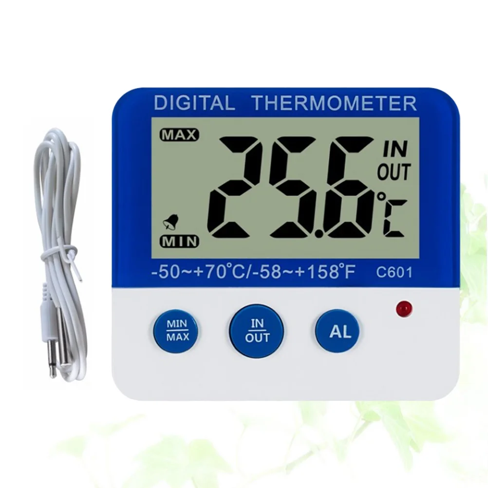 

1PC C601 Indoor And Outdoor Thermometer Digital Refrigerator Freezer Thermometer High And Low Temperature Alarm Kitchen