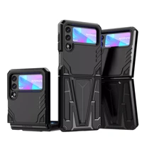 anti shock stand holder phone case for samsung galaxy z flip 3 flip4 flip 4 5g flip3 dual layer protection cover coque