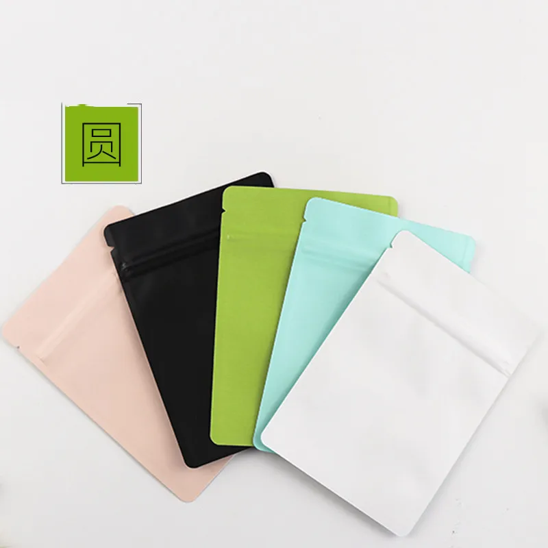 

50pcs Color Frosted Self Seal Zip Lock Plastic Bag Thick Capsulen/Tea/Food/Mask Packaging Pouch Resealable Flat Bottom Packet