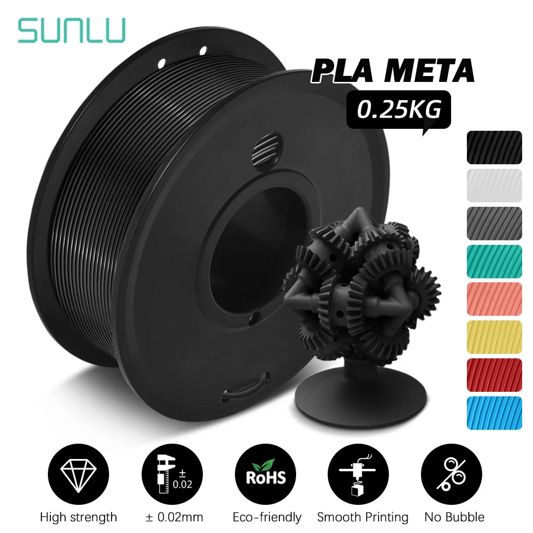 

SUNLU PLA Meta Filament New Arrivals 3D Printer Filament 1.75mm 0.25KG With Spool For 3D Pen Refill 8 Colors Free Fast Shipping