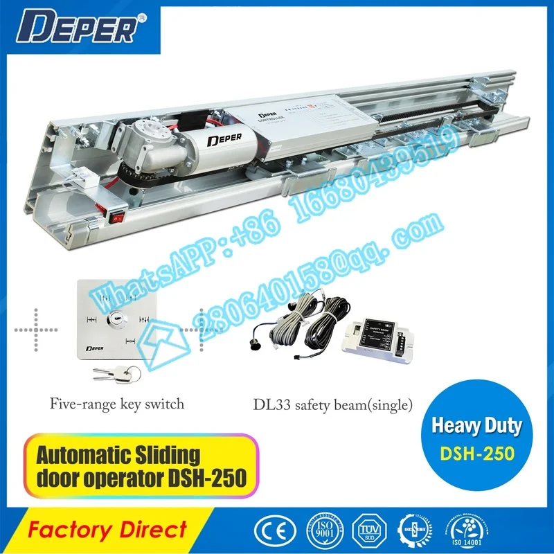 Deper 2x250kg heavy duty glass sensor door automatic sliding door system/operators enlarge
