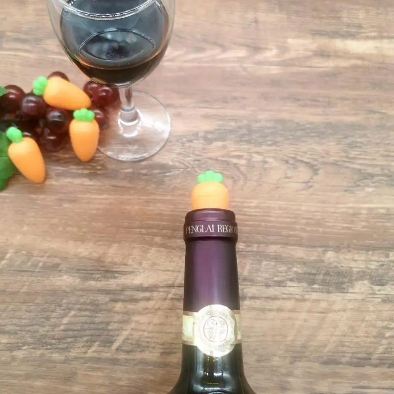 

Bottle Stopper Silicone Sealed Vacuum Retain Freshness Wine Plug Carrot Shaped Leak Proof Bottle Cork Cap Bar Tools Accessories