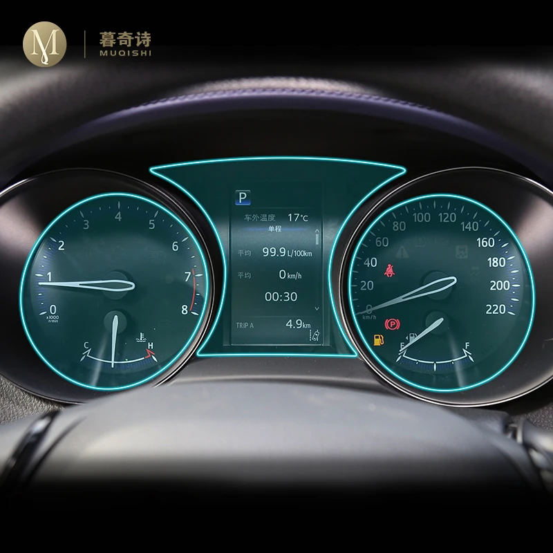 

For Toyota C-HR 2017-2023 Dashboard Instrument Panel Screen Protector Car Accessories Interior Details Stickers Film Cover TPU