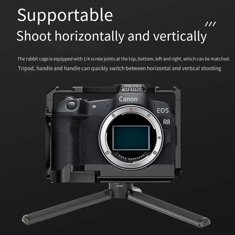 Алюминиевая клетка для камеры Poyinco JN-086 для установки стабилизатора Canon R8 14 38, многофункциональный интерфейс, аксессуары для фотосъемки (art.: 3920d085449ec) - 3920d085449ec