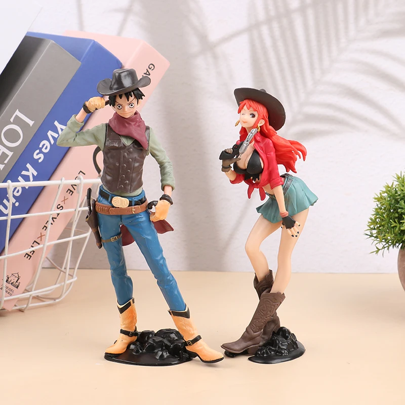 Cowboy Luffy Nami Cool Figurine Pvc Collection Model Toy Kid Gift Computer Case Decoration