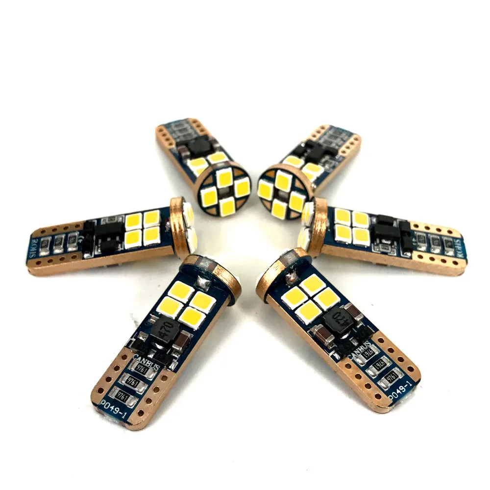 

50PCS T10 2835 12smd W5W 194 168 Canbus no error License Plate Lights LED Car Bulb Clearance Interior Reading Auto Lamp 12V