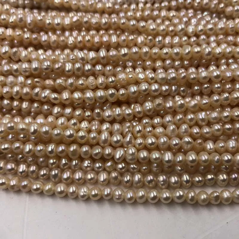 [ELEISPL Wholesale 20 Strands 4mm Purple Real Freshwater Pearl Strings Near Potato #22010283