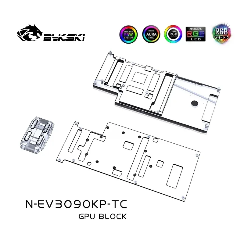 Водяной блок Bykski для EVGA GeForce RTX 3090 Kingpin Hybrid GPU Card  Active Backplate (art.: 3920c8b784a2a) - 3920c8b784a2a
