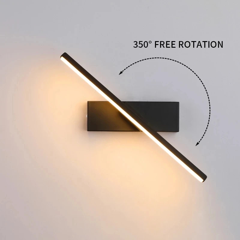 

Bedroom Bedside Wall Light 330° Rotatable Adjustable Light Angle Indoor LED Wall Lamp Simple Light Fixture Aluminum AC110/220V
