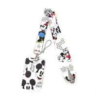 mickey mouse anime key lanyard car keychain id card pass gym mobile phone badge kids key ring holder jewelry decorations