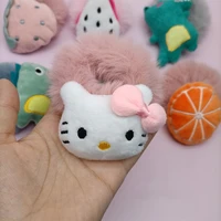 sanrio hello kitty anime bowknot fruit kawaii donald duck my melody kuromi cinnamoroll plushie stuffed hair rope rubber band