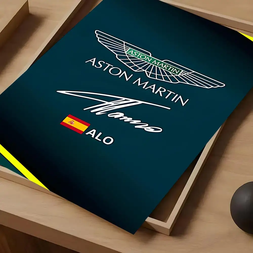 Фото Плакат Aston Martin F1, самоклеящаяся художественная водонепроницаемая бумажная наклейка, декор для кофейни, бара, комнаты, стены №5