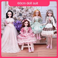 bjd doll 60cm 21 joints moveable to ankle wig nude lovely girl fashion dress various style clothes accessories special gift toys