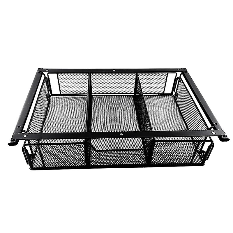 

Iron Wire Craft Home Black Stationery Storage Basket Assembled Under Desk Drawer Storage Basket
