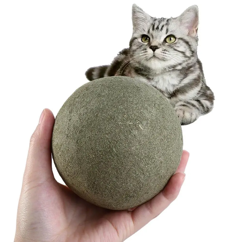 

Natural 10cm/3.94in Pet Snacks Extra Large for Kitten Teeth Grinding Cat Treat Cat Chasing Ball Cat Teaser Toys Cat Mint Balls