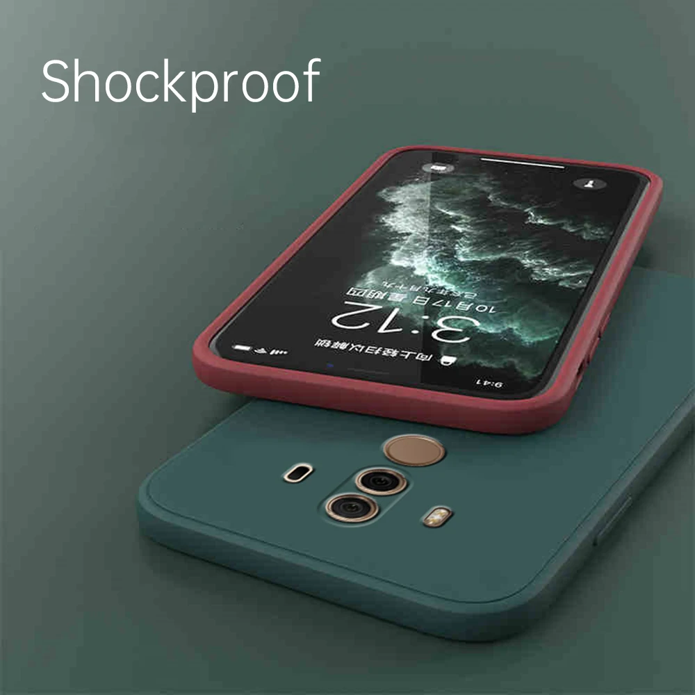 original square liquid silicone case for huawei mate 9 10 pro camera protective cute phone back cover mate9 mate10 10pro fundas free global shipping