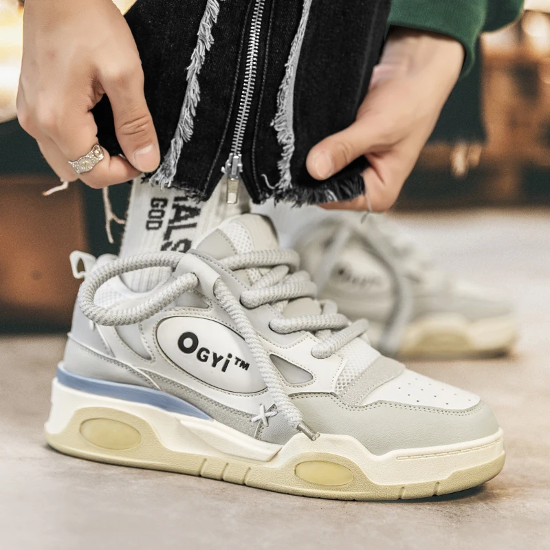 Men's Skateboarding Shoes Platform Casual Footwear Retro Walking Sneakers Outdoor Lace-up Zapatillas De Hombre 2023 Originales