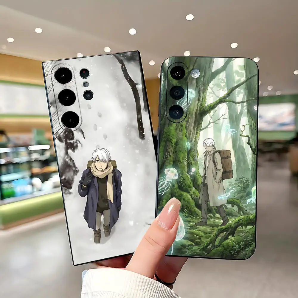 Фото Модный чехол для телефона с аниме-дизайном Mushishi для Samsung Galaxy S26 S25 S24 S23 S22 S21 Plus Ultra Fold A, мягкий, черный №3